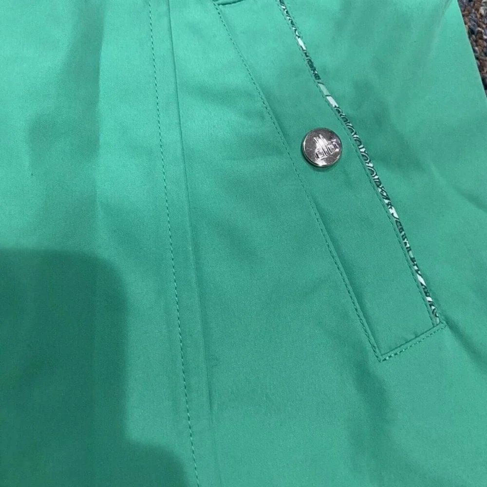 Dennis Basso Women's Sz XXS Water Resistant Button Front Jacket‎ Green Paisley